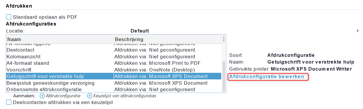 Afdrukconfiguratie