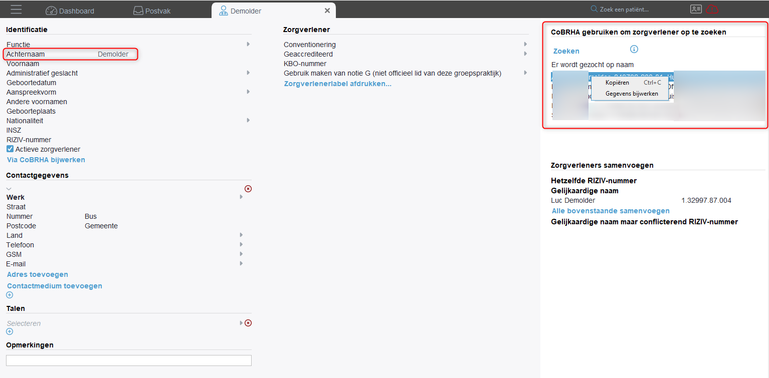 ZorgverlenerCOBHRA_bijwerken